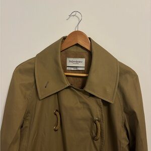 Yves Saint Laurent womens Khaki Trench Coat
